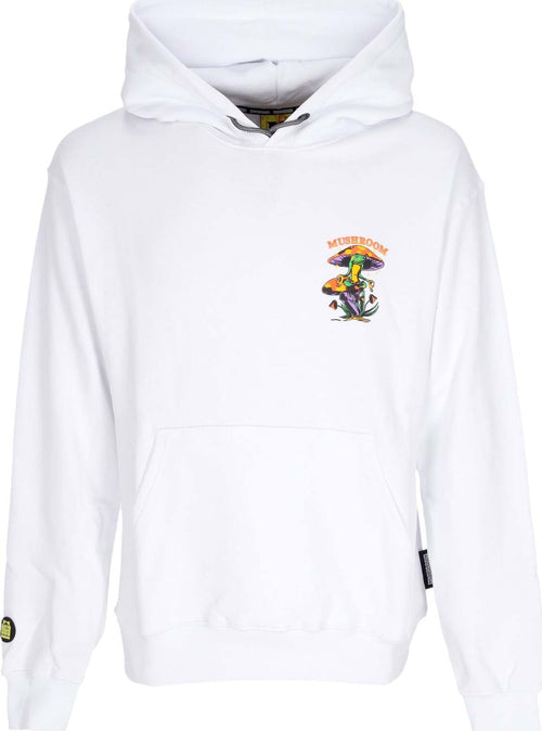 MUSHROOM-Felpa-Cappuccio-Uomo-Meditation-Hoodie-White-da-uomo