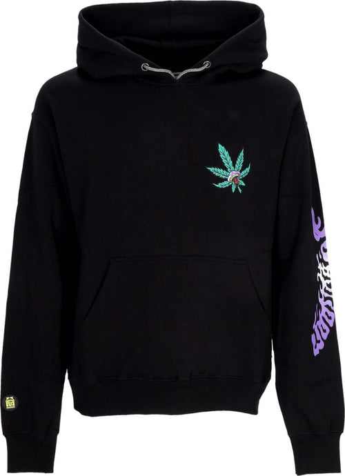 MUSHROOM-Felpa-Cappuccio-Uomo-Skull-Liquid-Hoodie-Black-da-uomo