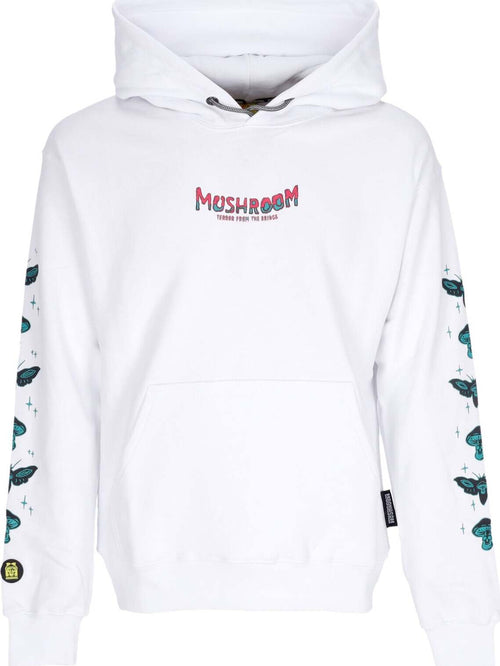MUSHROOM-Felpa-Cappuccio-Uomo-Terror-From-the-Bridge-Hoodie-White-da-uomo