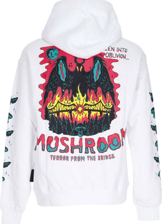 MUSHROOM-Felpa-Cappuccio-Uomo-Terror-From-the-Bridge-Hoodie-White-da-uomo