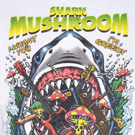 MUSHROOM-Felpa-Leggera-Cappuccio-Uomo-Shark-Hoodie-White-da-uomo