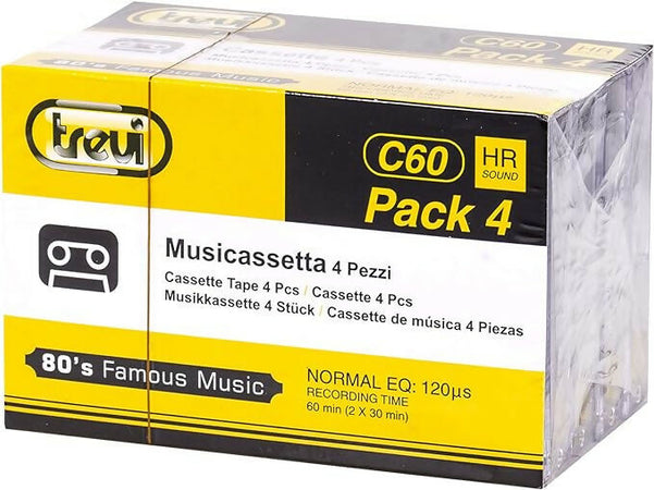 Musicassette audio confezione da 4 trevi c60