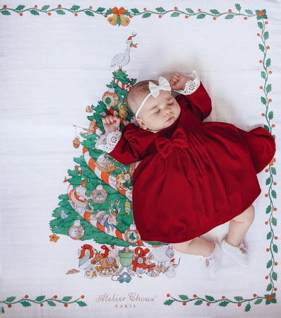 Mussola Atelier Choux Christmas Morning Cotone Casa e cucina/Tessili per la casa/Biancheria per culle e lettini/Coperte e copertine/Copertine avvolgenti La Casa Del Bebè - Napoli, Commerciovirtuoso.it