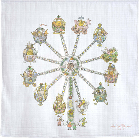 Mussola Atelier Choux Ferris Wheel Cotone Casa e cucina/Tessili per la casa/Biancheria per culle e lettini/Coperte e copertine/Copertine avvolgenti La Casa Del Bebè - Napoli, Commerciovirtuoso.it