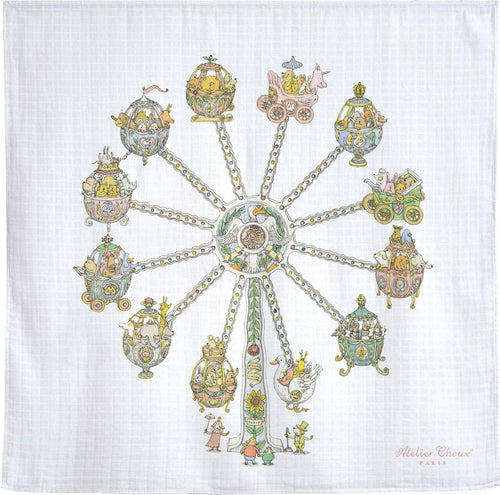 Mussola Atelier Choux Ferris Wheel Cotone Casa e cucina/Tessili per la casa/Biancheria per culle e lettini/Coperte e copertine/Copertine avvolgenti La Casa Del Bebè - Napoli, Commerciovirtuoso.it