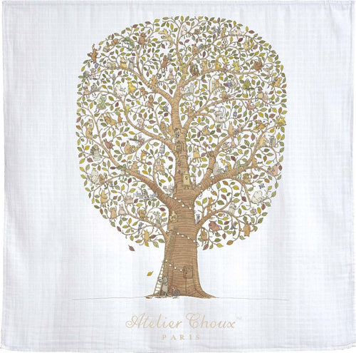 Mussola Atelier Choux Friends And Family Tree Cotone Casa e cucina/Tessili per la casa/Biancheria per culle e lettini/Coperte e copertine/Copertine avvolgenti La Casa Del Bebè - Napoli, Commerciovirtuoso.it