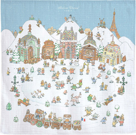 Mussola Atelier Choux Les Merveilles D'Hiver Casa e cucina/Tessili per la casa/Biancheria per culle e lettini/Coperte e copertine/Copertine avvolgenti La Casa Del Bebè - Napoli, Commerciovirtuoso.it