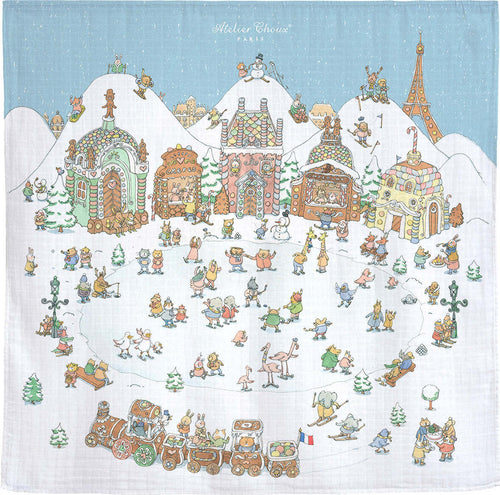 Mussola Atelier Choux Les Merveilles D'Hiver Casa e cucina/Tessili per la casa/Biancheria per culle e lettini/Coperte e copertine/Copertine avvolgenti La Casa Del Bebè - Napoli, Commerciovirtuoso.it