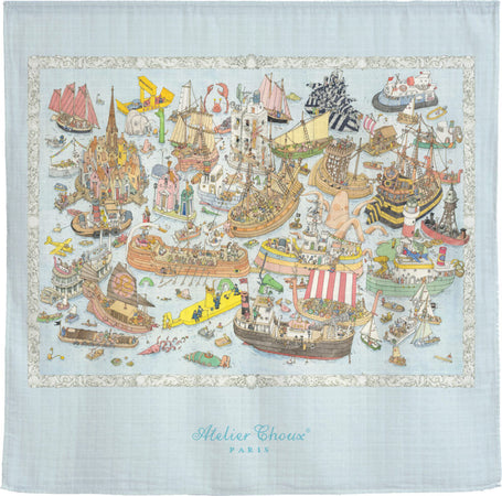 Mussola Atelier Choux Ocean Academy Cotone Casa e cucina/Tessili per la casa/Biancheria per culle e lettini/Coperte e copertine/Copertine avvolgenti La Casa Del Bebè - Napoli, Commerciovirtuoso.it