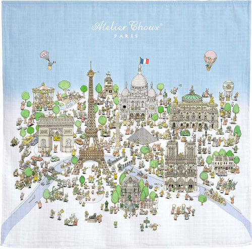 Mussola Atelier Choux Paris Cotone Casa e cucina/Tessili per la casa/Biancheria per culle e lettini/Coperte e copertine/Copertine avvolgenti La Casa Del Bebè - Napoli, Commerciovirtuoso.it