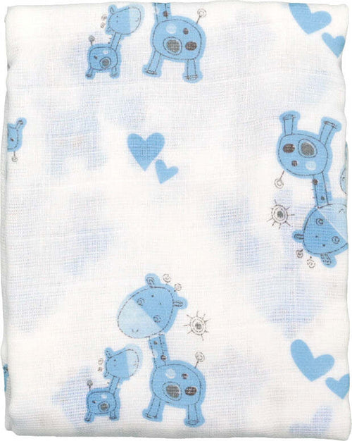Mussola Gamberritos Giraffa Azzurro Casa e cucina/Tessili per la casa/Biancheria per culle e lettini/Coperte e copertine/Copertine avvolgenti La Casa Del Bebè - Napoli, Commerciovirtuoso.it