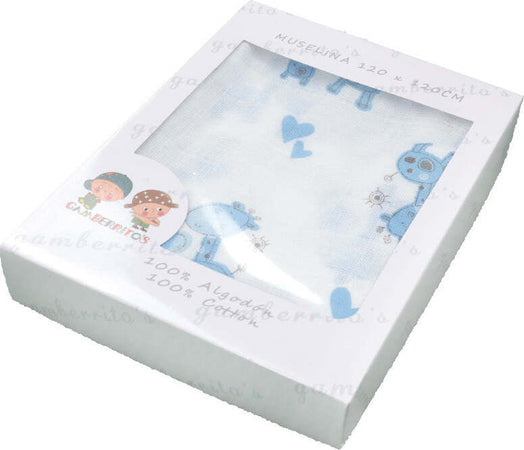 Mussola Gamberritos Giraffa Azzurro Casa e cucina/Tessili per la casa/Biancheria per culle e lettini/Coperte e copertine/Copertine avvolgenti La Casa Del Bebè - Napoli, Commerciovirtuoso.it