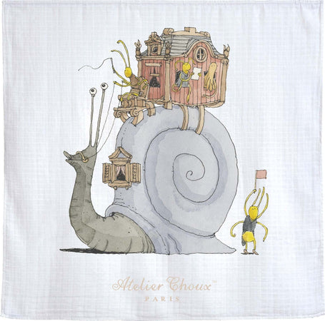 Mussola Mini Atelier Choux Snail Riding Cotone Casa e cucina/Tessili per la casa/Biancheria per culle e lettini/Coperte e copertine/Copertine avvolgenti La Casa Del Bebè - Napoli, Commerciovirtuoso.it