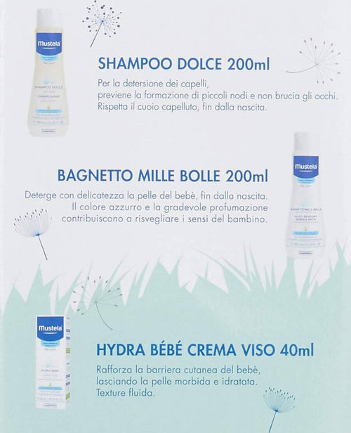 Mustela Beauty Travel Set Bimbo Shampoo Dolce 200 Ml Bagnetto Mille Bolle 200 Ml Crema Viso Bebe' 40 Ml Prima infanzia/Igiene e benessere/Set di igiene e benessere Sanitaria Gioia del Bimbo - Villa San Giovanni, Commerciovirtuoso.it