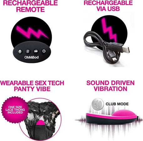 Mutandina Ohmibod Club Vibe 3.0h Con Stimolatore Wireless VIbratore per Mutandina Con Telecomando E Microfono Trasforma I Suoni E Le Voci in Vibrazioni Salute e cura della persona/Erotismo e contraccezione/Sex toys/Vibratori/Vibratori classici Kondorama - Martinsicuro, Commerciovirtuoso.it