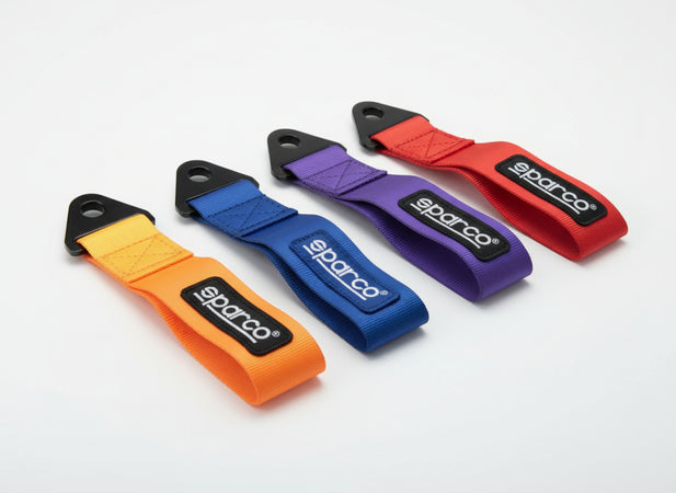 Cinghia Gancio Traino SPARCO Arancio Universale Nastro Tessile Strappo Fibbia Racing Rally Auto SportivA