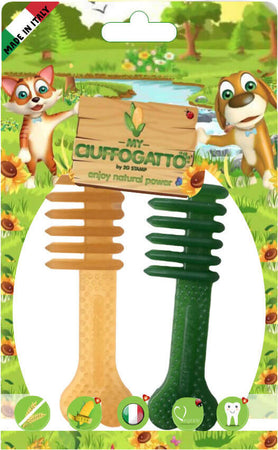 My Spazzolino vegetale - gioco vegetale biodegradabile masticabile dental care pulizia denti per cani e gatti Spazzolino gioco vegetale masticabile dental care pulizia denti biodegradabile MY CIUFFOGATTO® per cani e gatti, Commerciovirtuoso.it