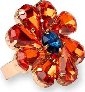 MYA-ACCESSORIES-|-Anello-in-metallo-regolabile-con-fiore-in-vetro