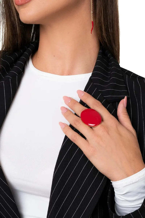 MYA-ACCESSORIES-|-Anello-regolabile-in-metallo-con-placchetta-ovale-smaltata