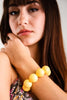 MYA-ACCESSORIES-|-Bracciale-con-sfere-XXL-elastico-in-acrilico-giallo