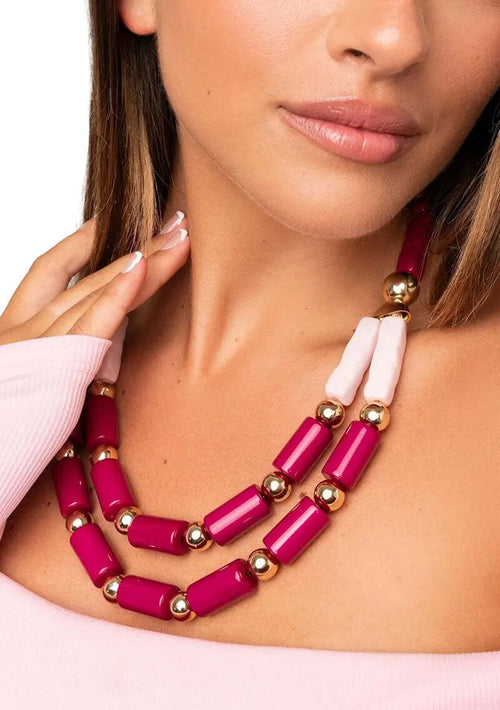 MYA-ACCESSORIES-|-Collana-a-due-fili-in-resina