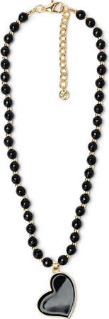 MYA-ACCESSORIES-|-Collana-con-pietre-nere-e-pendente-a-cuore