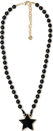 MYA-ACCESSORIES-|-Collana-con-pietre-nere-e-pendente-a-stella