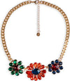 MYA-ACCESSORIES-|-Collana-girocollo-a-catena-con-tre-charms-a-fiori