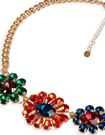 MYA-ACCESSORIES-|-Collana-girocollo-a-catena-con-tre-charms-a-fiori