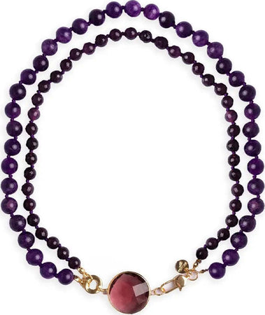 MYA-ACCESSORIES-|-Collana-girocollo-con-doppio-filo-di-pietre-dure