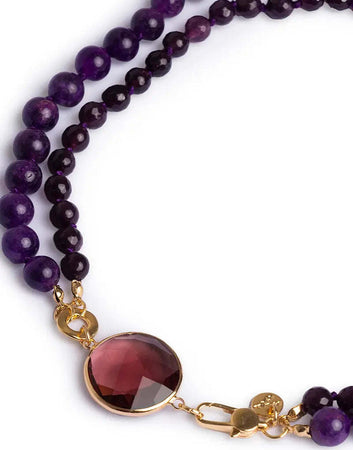 MYA-ACCESSORIES-|-Collana-girocollo-con-doppio-filo-di-pietre-dure