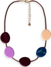 MYA-ACCESSORIES-|-Collana-girocollo-con-laccio-bronzato-con-inserti-circolari-in-acrilico
