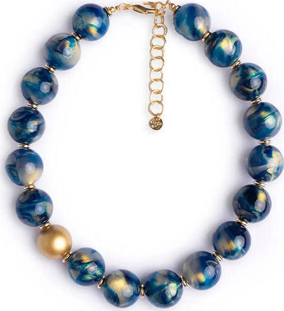 MYA-ACCESSORIES-|-Collana-girocollo-con-sfere-dalle-nuances-blu