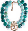 MYA-ACCESSORIES-|-Collana-girocollo-due-linee-con-pietre-in-acrilico-e-inserti-spirale