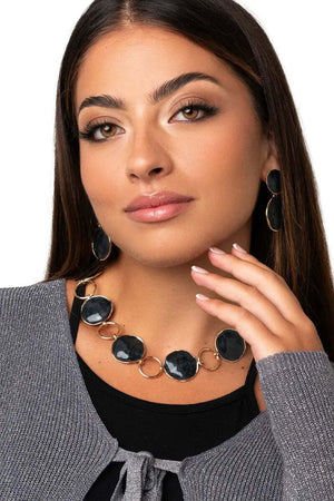 MYA-ACCESSORIES-|-Collana-girocollo-in-metallo-con-cerchi-marmorizzati