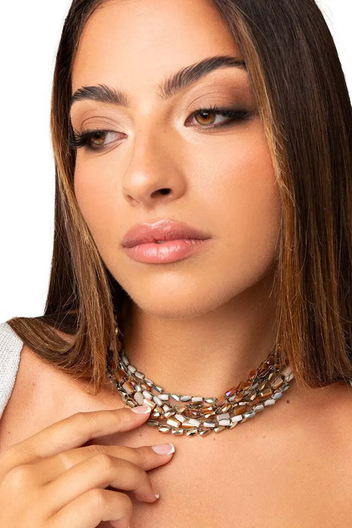 MYA-ACCESSORIES-|-Collana-girocollo-torciglione-con-pietre-in-vetro-nuances-beige