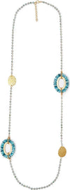 MYA-ACCESSORIES-|-Collana-lunga-con-microcristalli-azzurri