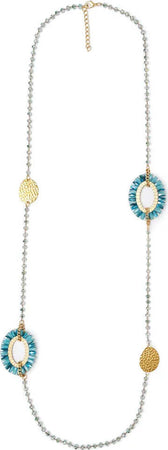 MYA-ACCESSORIES-|-Collana-lunga-con-microcristalli-azzurri