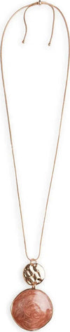 MYA-ACCESSORIES-|-Collana-lunga-con-pendente-circolare-marmorizzato