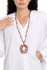 MYA-ACCESSORIES-|-Collana-lunga-in-tessuto-con-pendente-con-microcristalli-in-vetro