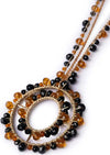 MYA-ACCESSORIES-|-Collana-lunga-in-tessuto-con-pendente-con-microcristalli-in-vetro