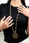 MYA-ACCESSORIES-|-Collana-lunga-microcristalli-con-pendente