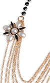 MYA-ACCESSORIES-|-Collana-multi-catene-con-pietre-e-fiore-con-perle