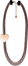 MYA-ACCESSORIES-|-Collana-multifilo-con-laccio-bronzato-con-inserto-cuore-in-acrilico