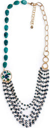 MYA-ACCESSORIES-|-Collana-multifilo-in-metallo-con-pietre-in-acrilico-e-vetro