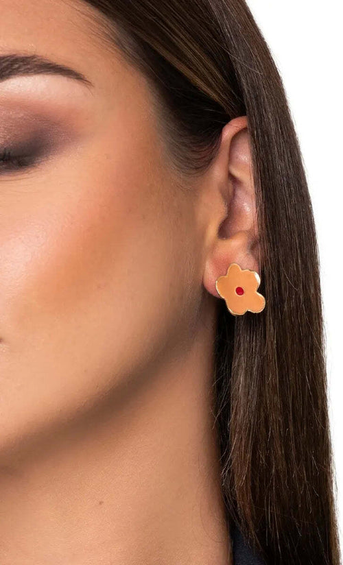 MYA-ACCESSORIES-|-Orecchini-in-metallo-con-fiore-smaltato