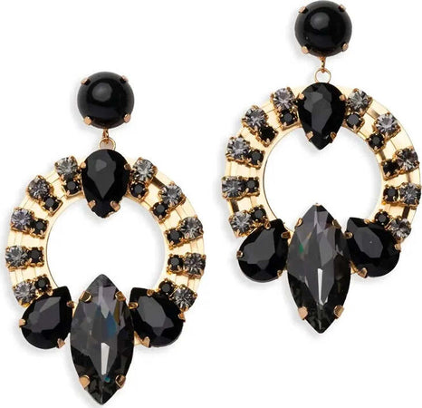 MYA-ACCESSORIES-|-Orecchini-pendenti-base-circolare-in-metallo-con-pietre