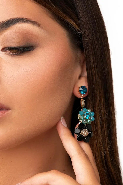 MYA-ACCESSORIES-|-Orecchini-pendenti-con-fiorellini-in-vetro-in-acrilico