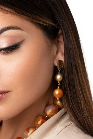 MYA-ACCESSORIES-|-Orecchini-pendenti-con-sfere-in-acrilico