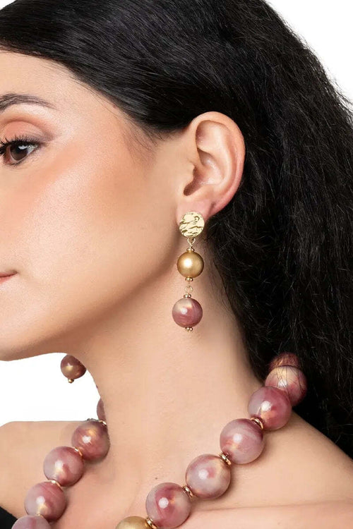 MYA-ACCESSORIES-|-Orecchini-pendenti-con-sfere-in-acrilico